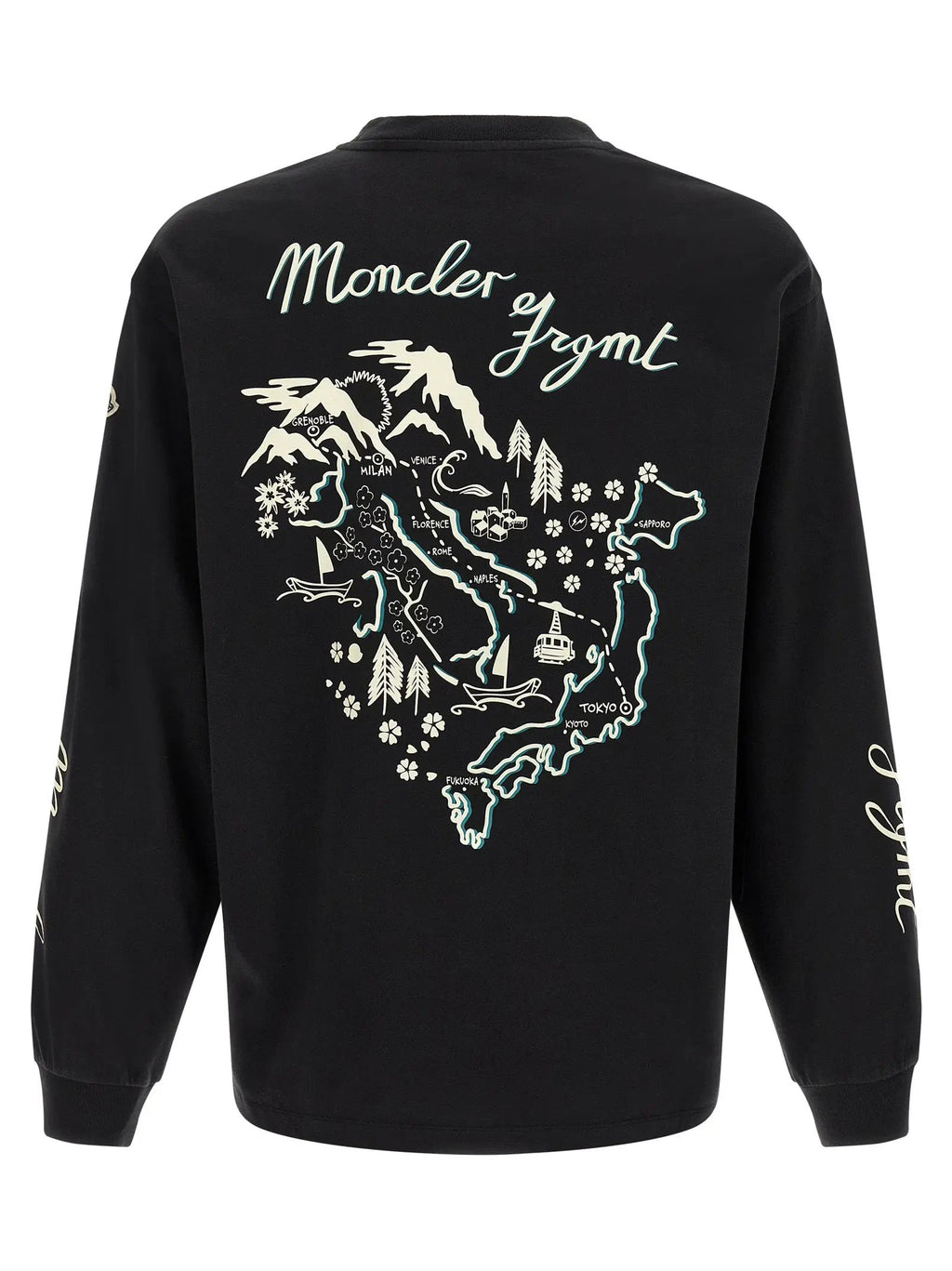 T-shirt noir en coton MONCLER GENIUS