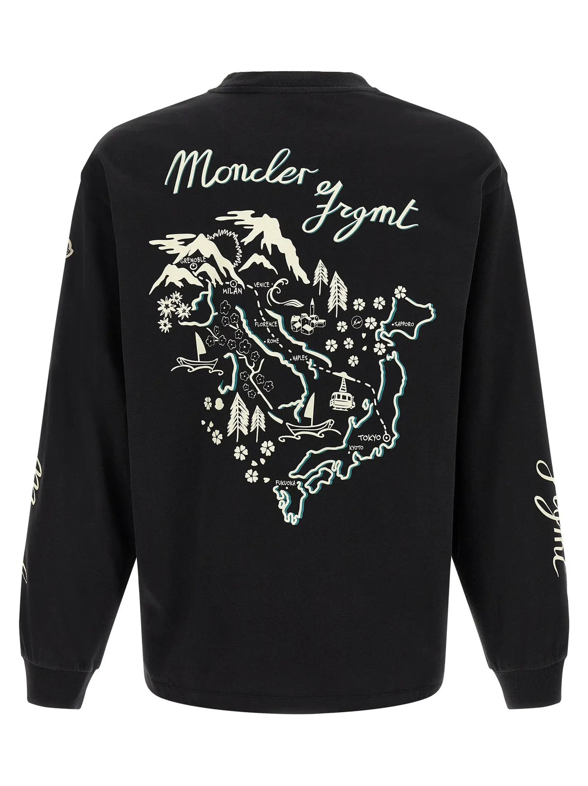 T-shirt noir en coton MONCLER GENIUS