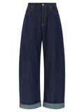 P.A.R.O.S.H. P.A.R.O.S.H. Blue Cotton Relaxed Fit Jeans