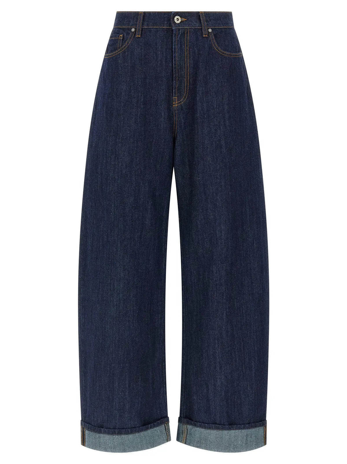 P.A.R.O.S.H. P.A.R.O.S.H. Blue Cotton Relaxed Fit Jeans