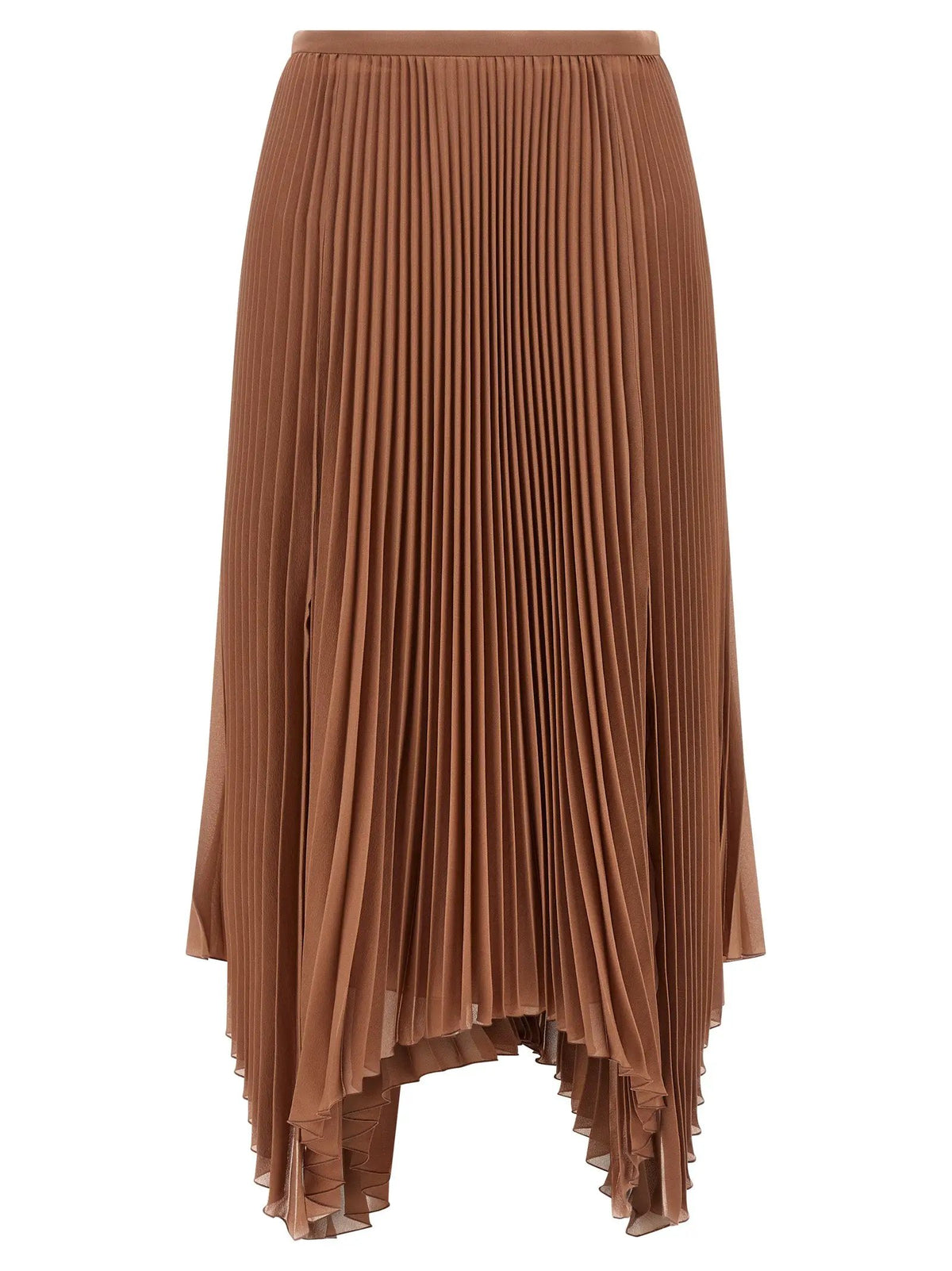 Valentino Garavani Valentino Garavani Brown Silk Midi Skirt