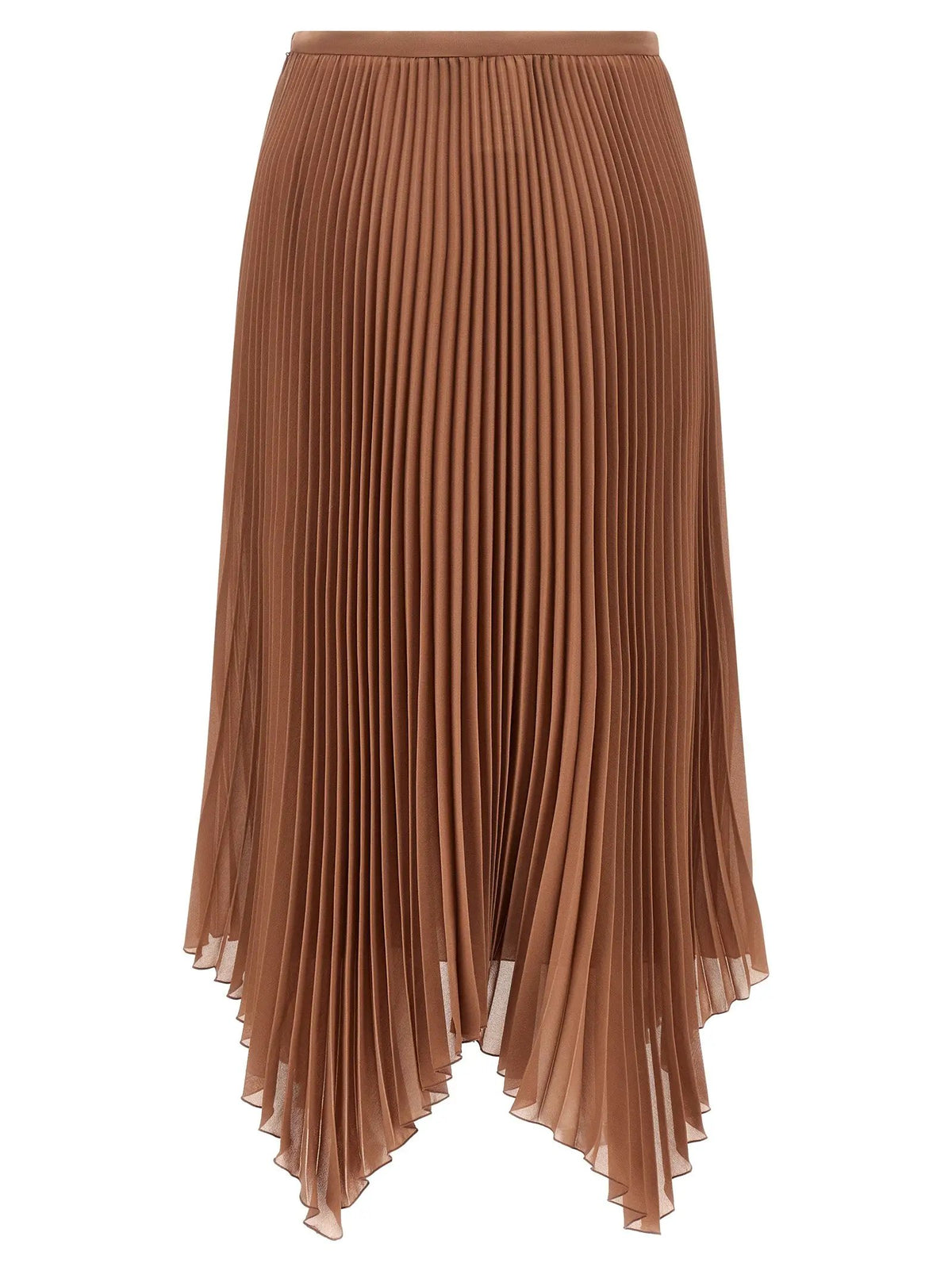 Valentino Garavani Valentino Garavani Brown Silk Midi Skirt
