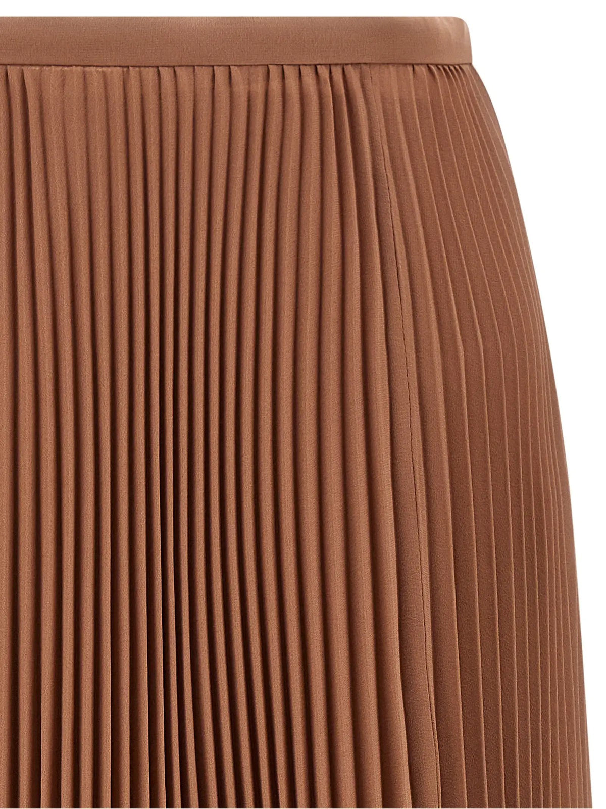Valentino Garavani Valentino Garavani Brown Silk Midi Skirt