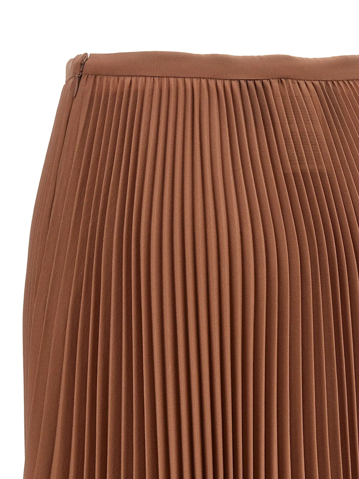 Valentino Garavani Valentino Garavani Brown Silk Midi Skirt