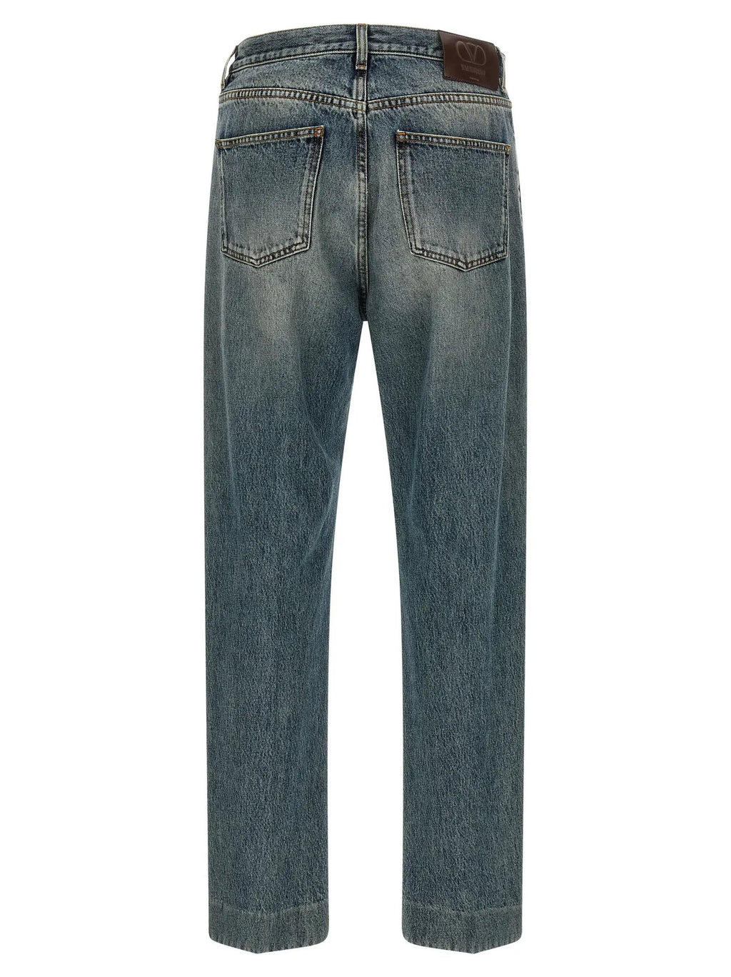 Valentino Garavani Valentino Garavani Blue Cotton Straight-Leg Jeans