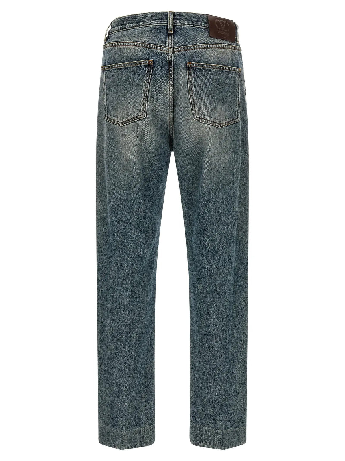 Valentino Garavani Valentino Garavani Blue Cotton Straight-Leg Jeans