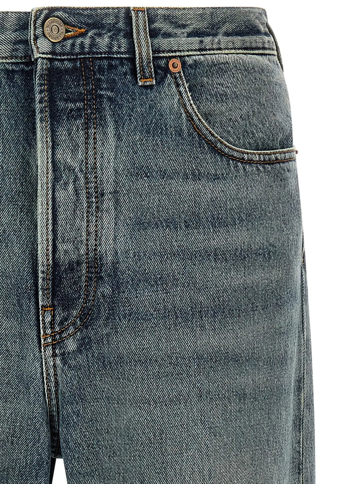 Valentino Garavani Valentino Garavani Blue Cotton Straight-Leg Jeans