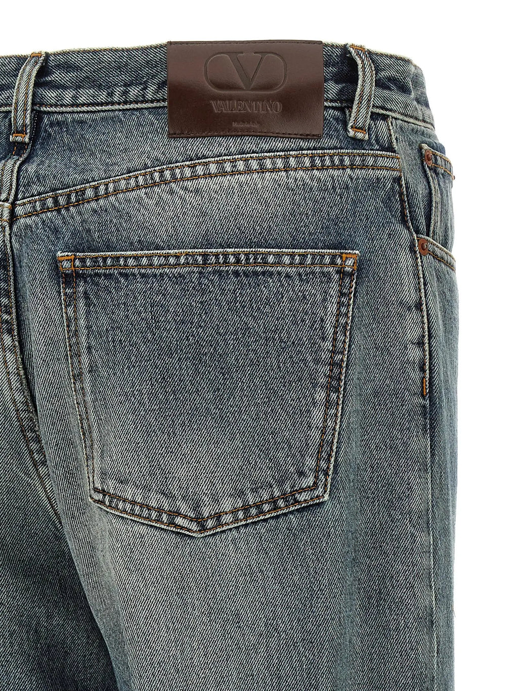 Valentino Garavani Valentino Garavani Blue Cotton Straight-Leg Jeans