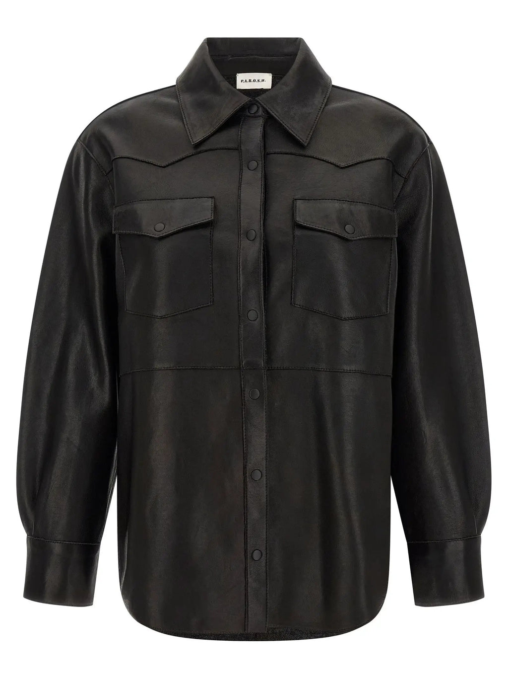 P.A.R.O.S.H. P.A.R.O.S.H. Black Lamb Leather Blouse
