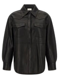 P.A.R.O.S.H. P.A.R.O.S.H. Black Lamb Leather Blouse