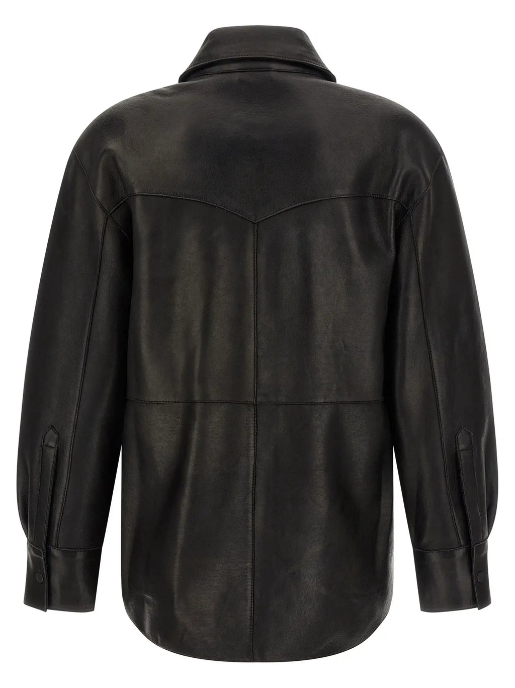 P.A.R.O.S.H. P.A.R.O.S.H. Black Lamb Leather Blouse