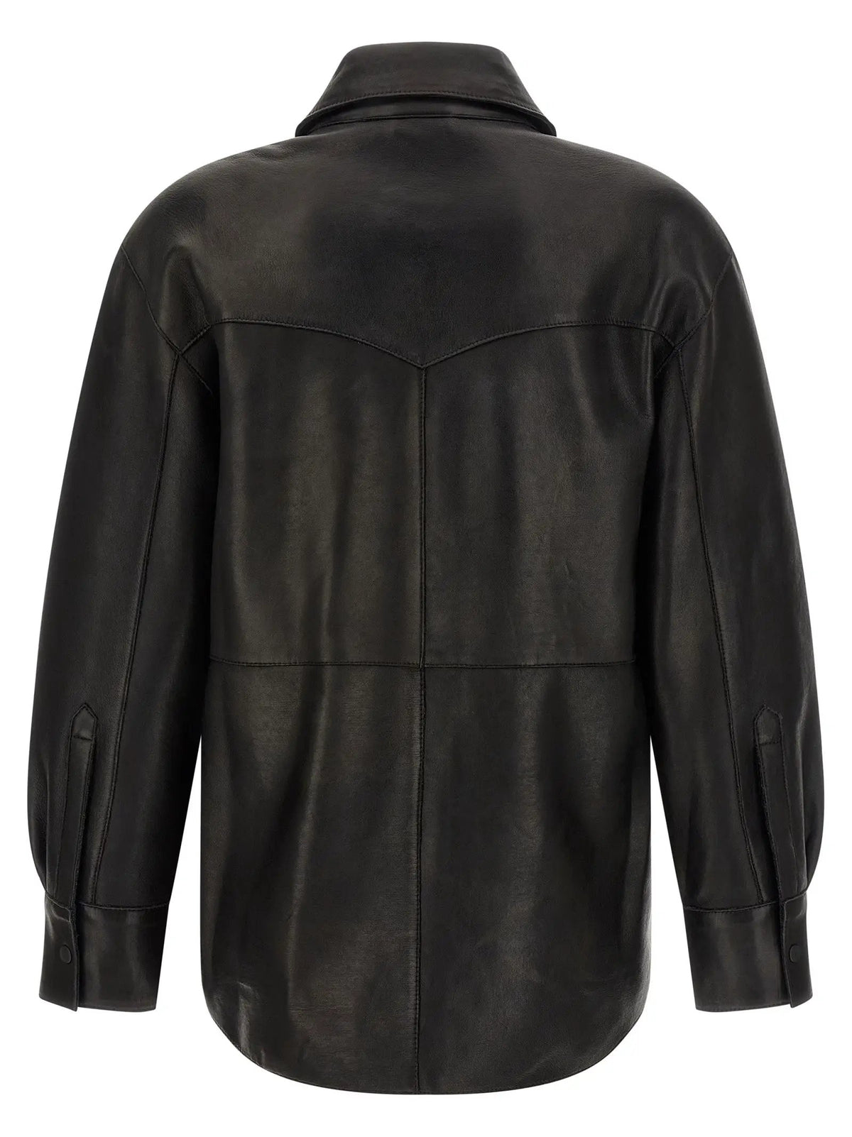 P.A.R.O.S.H. P.A.R.O.S.H. Black Lamb Leather Blouse