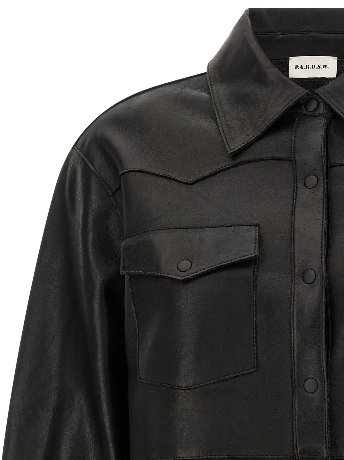 P.A.R.O.S.H. P.A.R.O.S.H. Black Lamb Leather Blouse