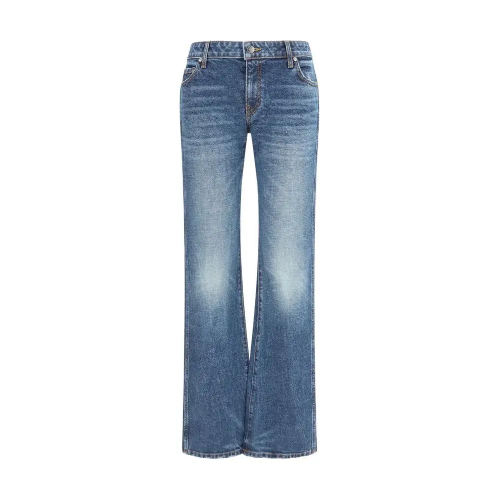 Khaite Khaite Blue Cotton Bootcut Jeans