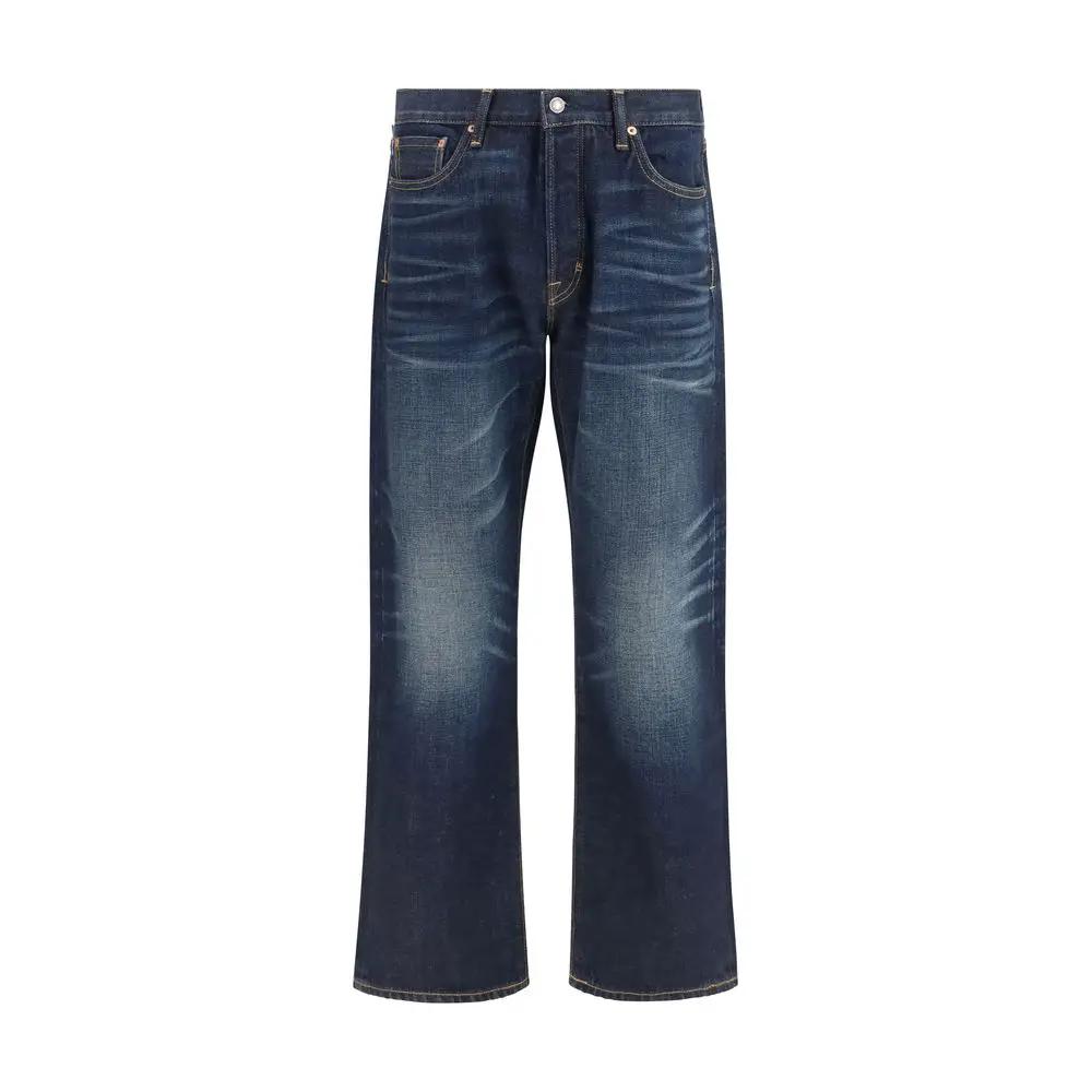 Tom Ford Tom Ford Blue Cotton Straight-Leg Jeans