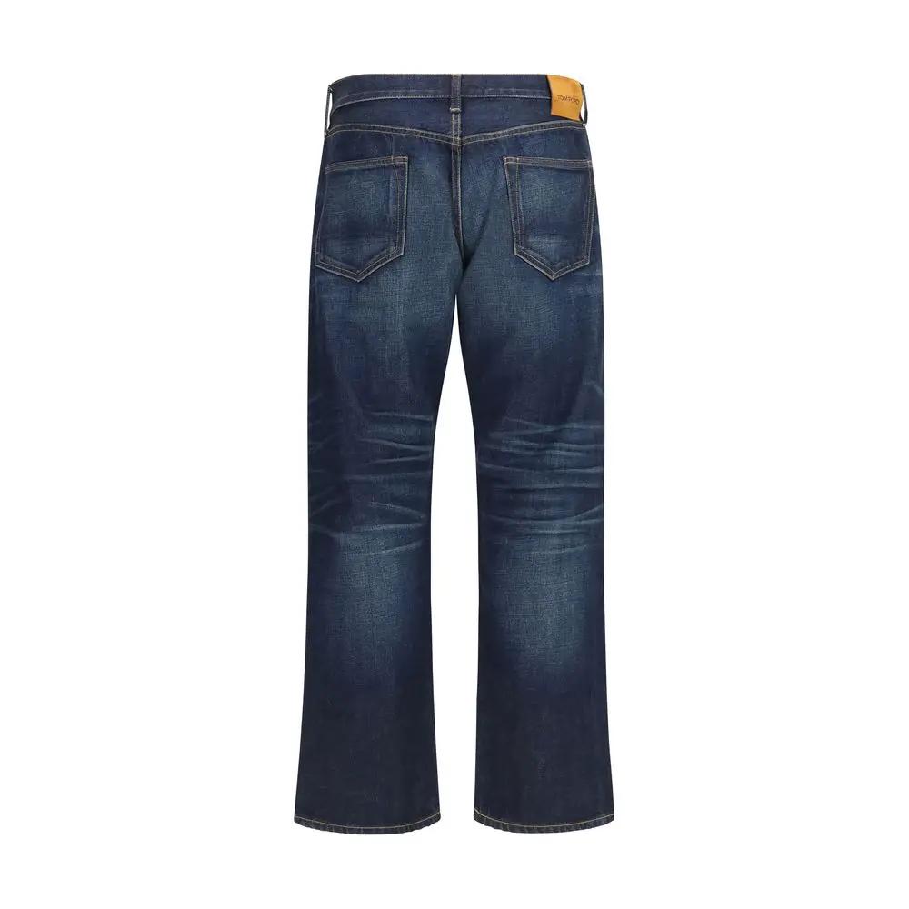 Tom Ford Tom Ford Blue Cotton Straight-Leg Jeans