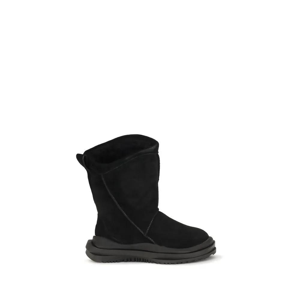 UGG UGG Black Suede Leather Flat Boots