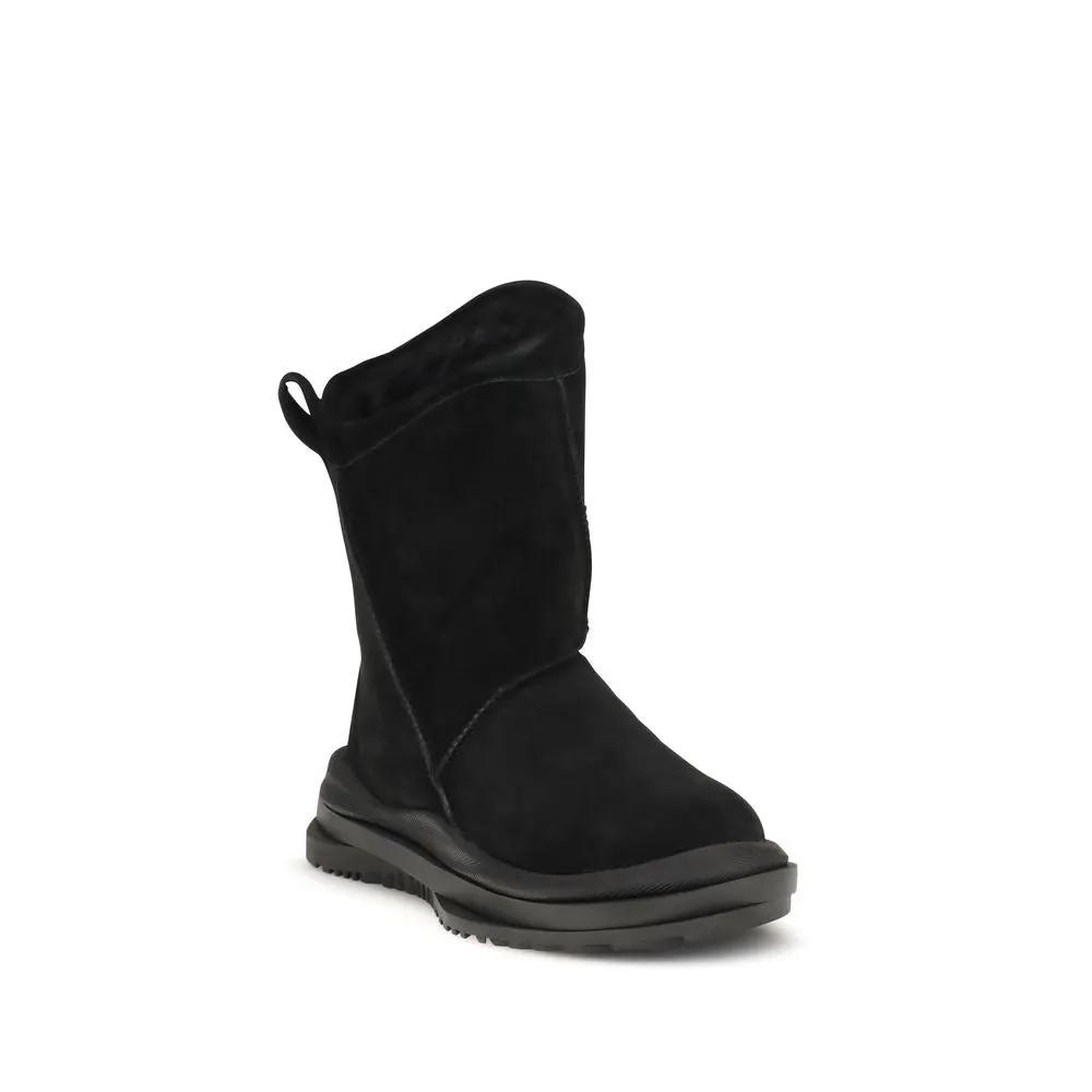UGG UGG Black Suede Leather Flat Boots