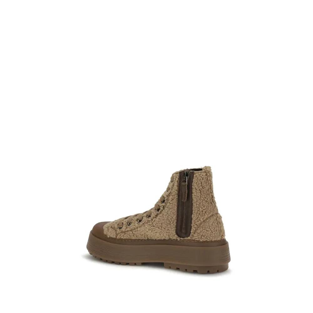 Casadei Casadei Brown Polyester Athletic Sneakers