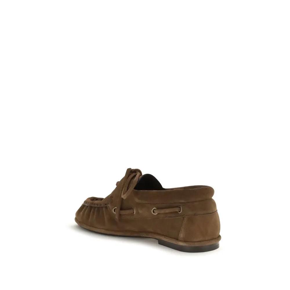 Saint Laurent Saint Laurent Brown Suede Leather Slip-On Loafers