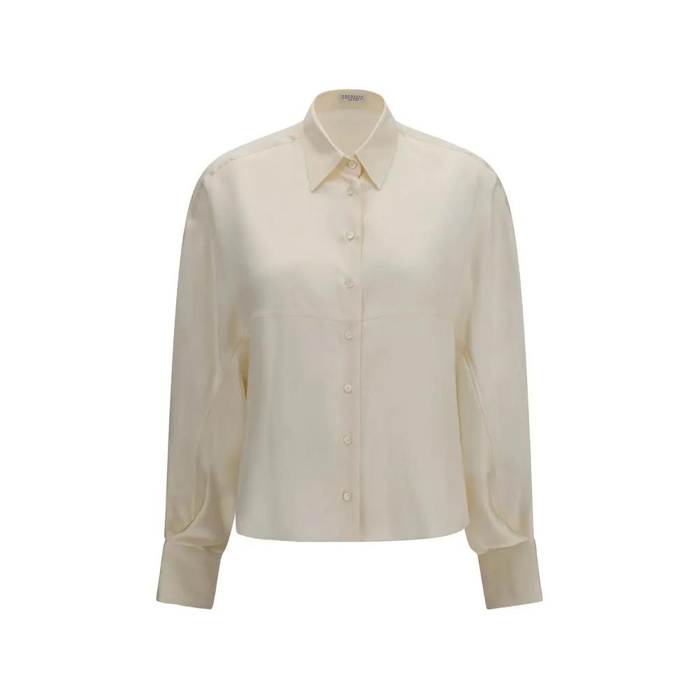 Brunello Cucinelli Brunello Cucinelli Beige Silk Shirt