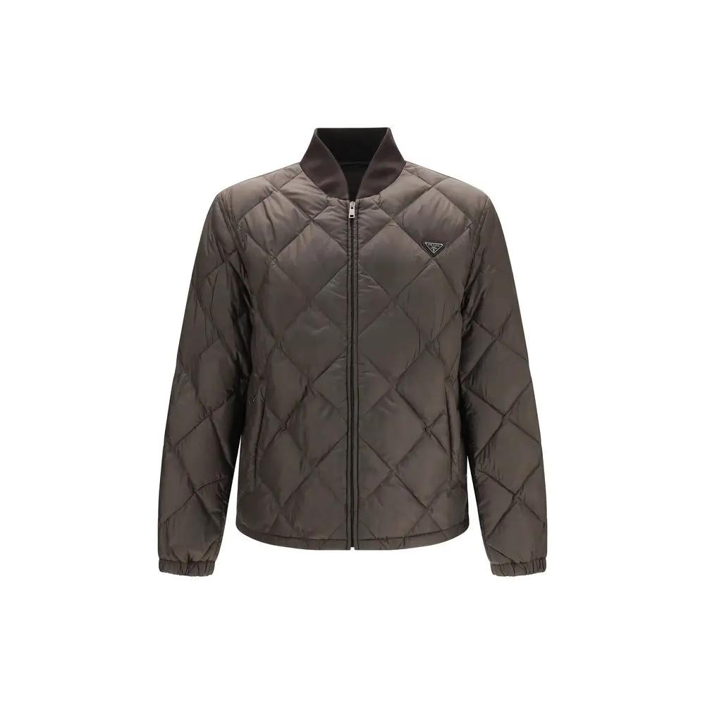 Prada Prada Bicolor Recycled Polyester Full-Length Jacket