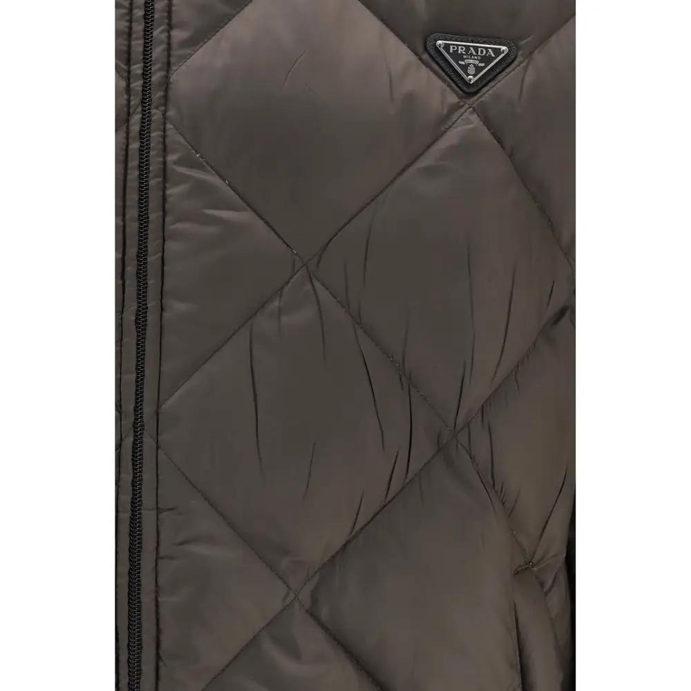 Prada Prada Bicolor Recycled Polyester Full-Length Jacket
