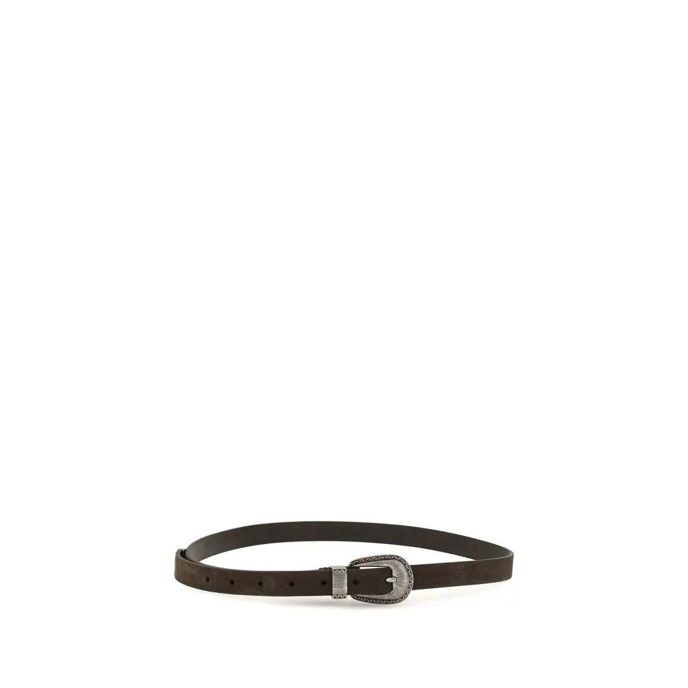 Brunello Cucinelli Brown Suede Leather Belt