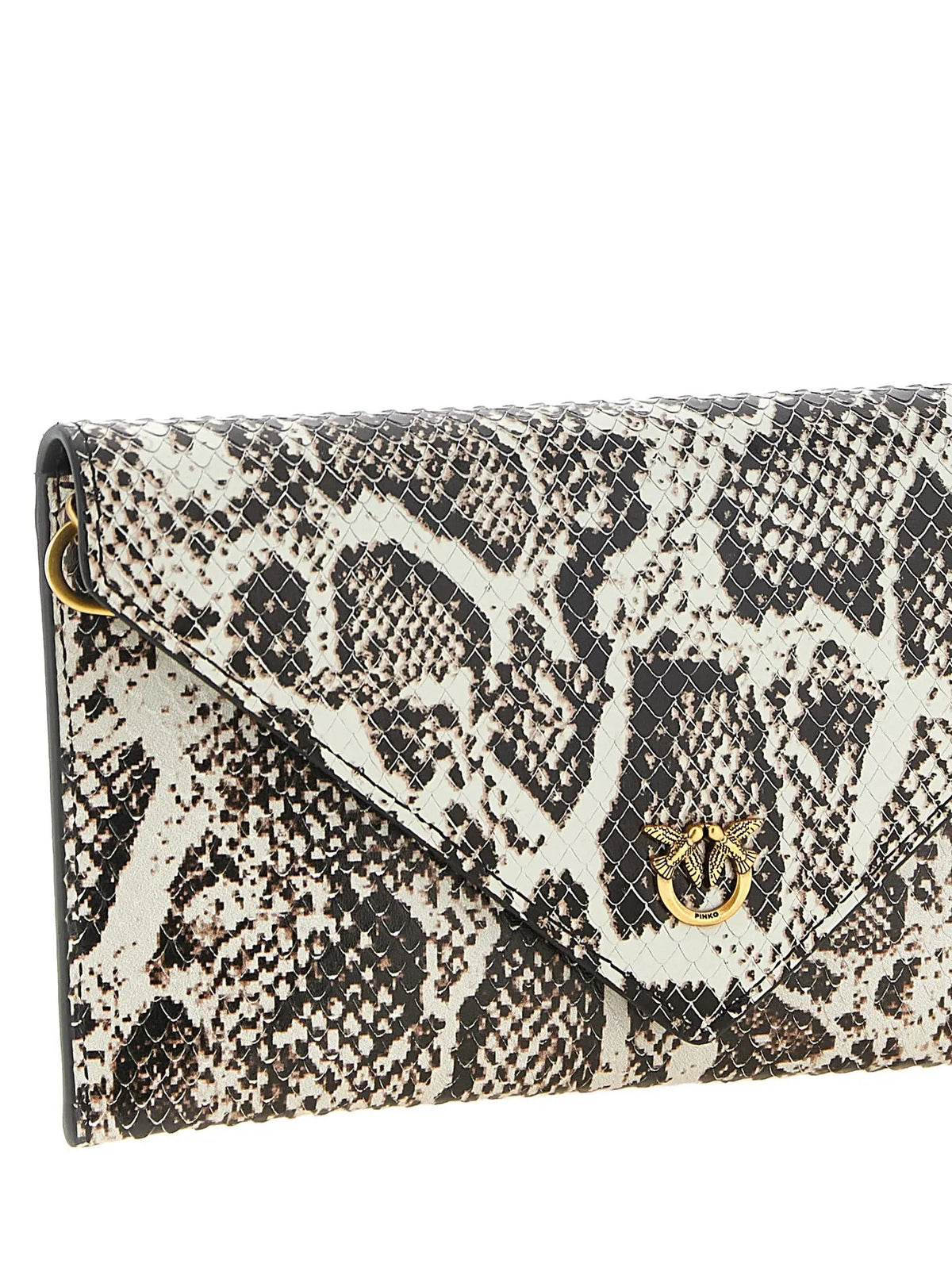PINKO Beige Calfskin Clutch Bag
