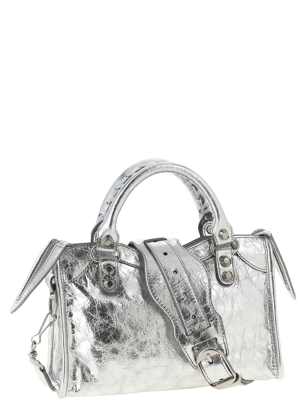 Balenciaga Silver Lamb Leather Handbag