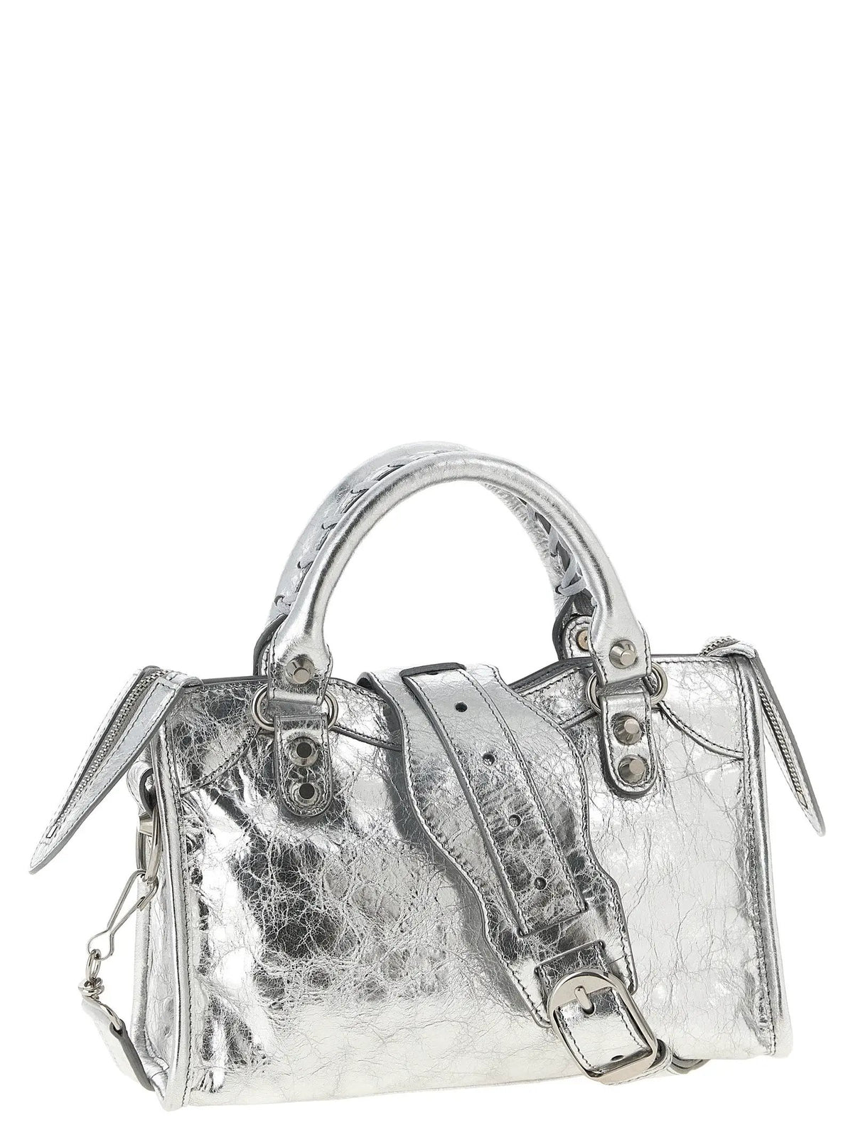 Balenciaga Silver Lamb Leather Handbag