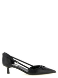 Escarpins mi-talon Prada en cuir de chèvre noir