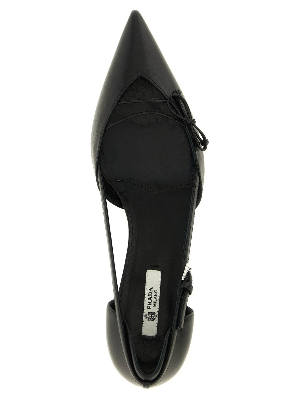 Escarpins mi-talon Prada en cuir de chèvre noir