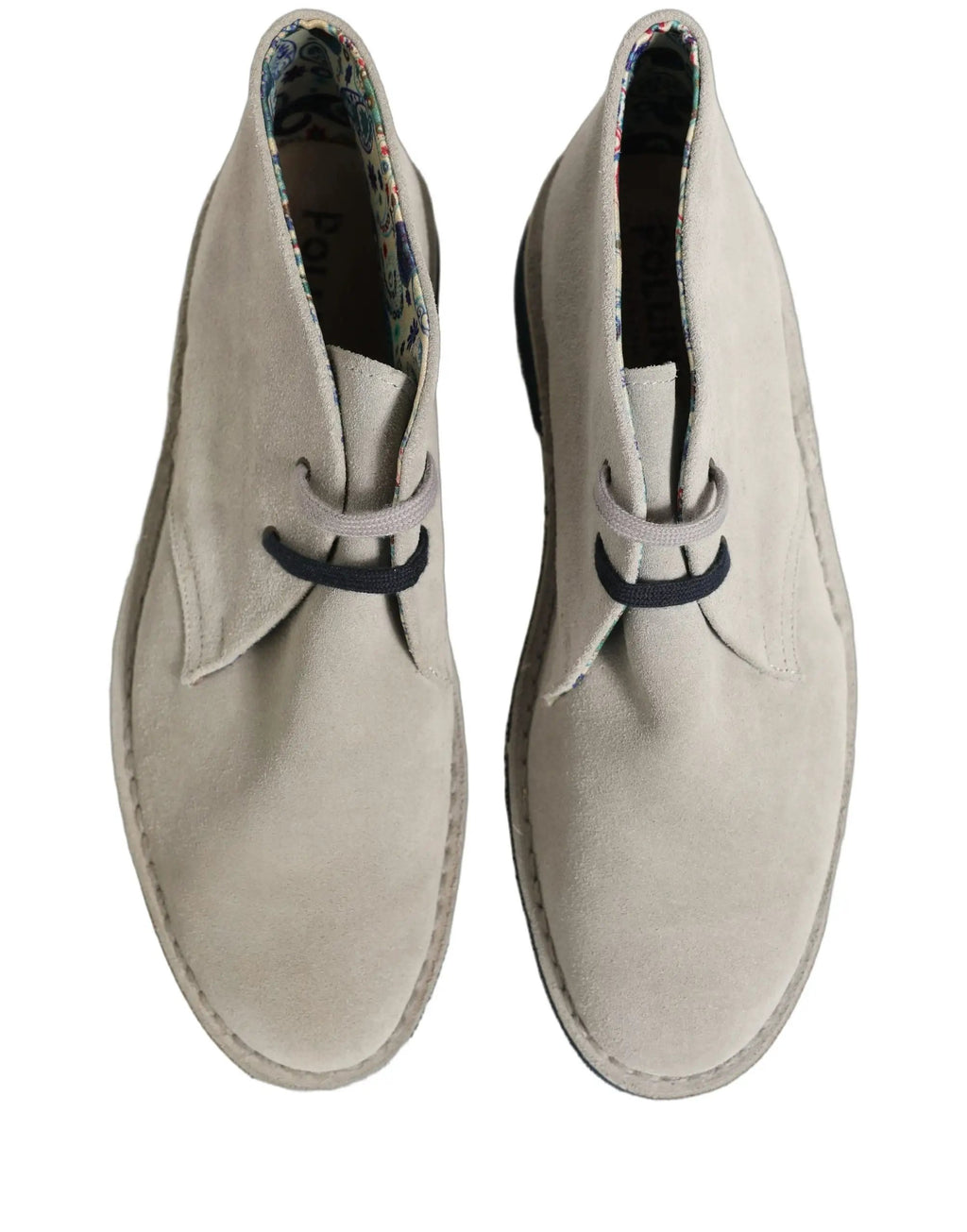 Pollini Gray Suede Chukka Lace Up Men Ankle Boots Light