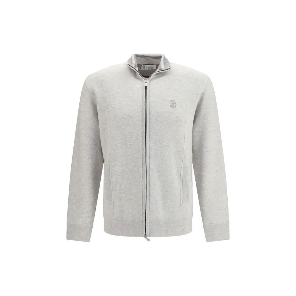 Brunello Cucinelli Gray Cashmere Cardigan