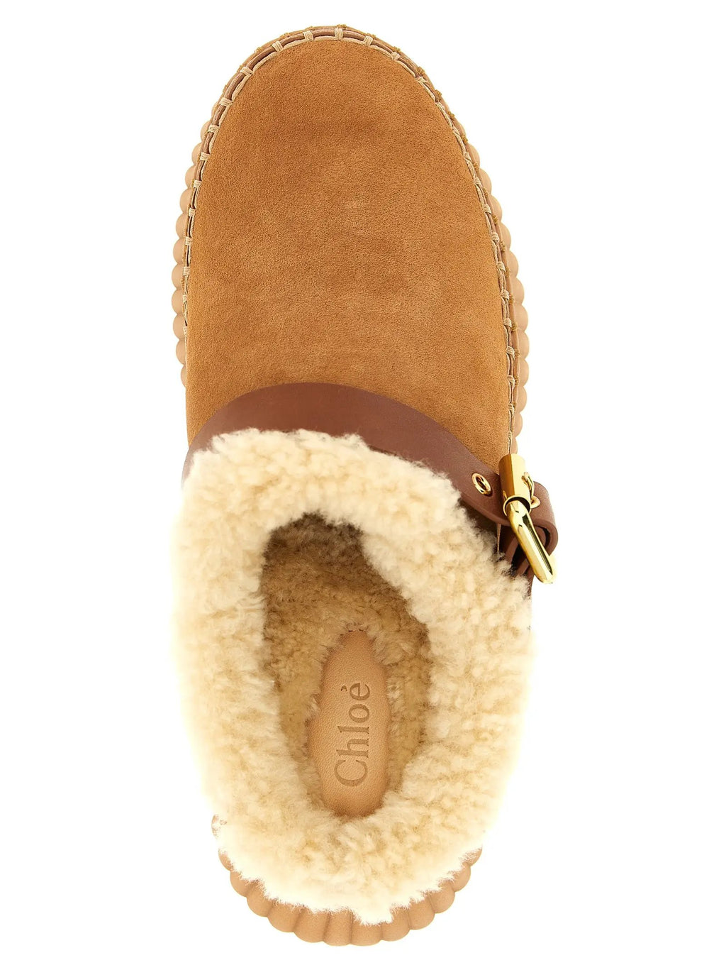 Chloé Brown Cowhide Wedge Sandals