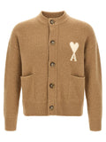 Ami Paris Beige Alpaca Leather Cardigan