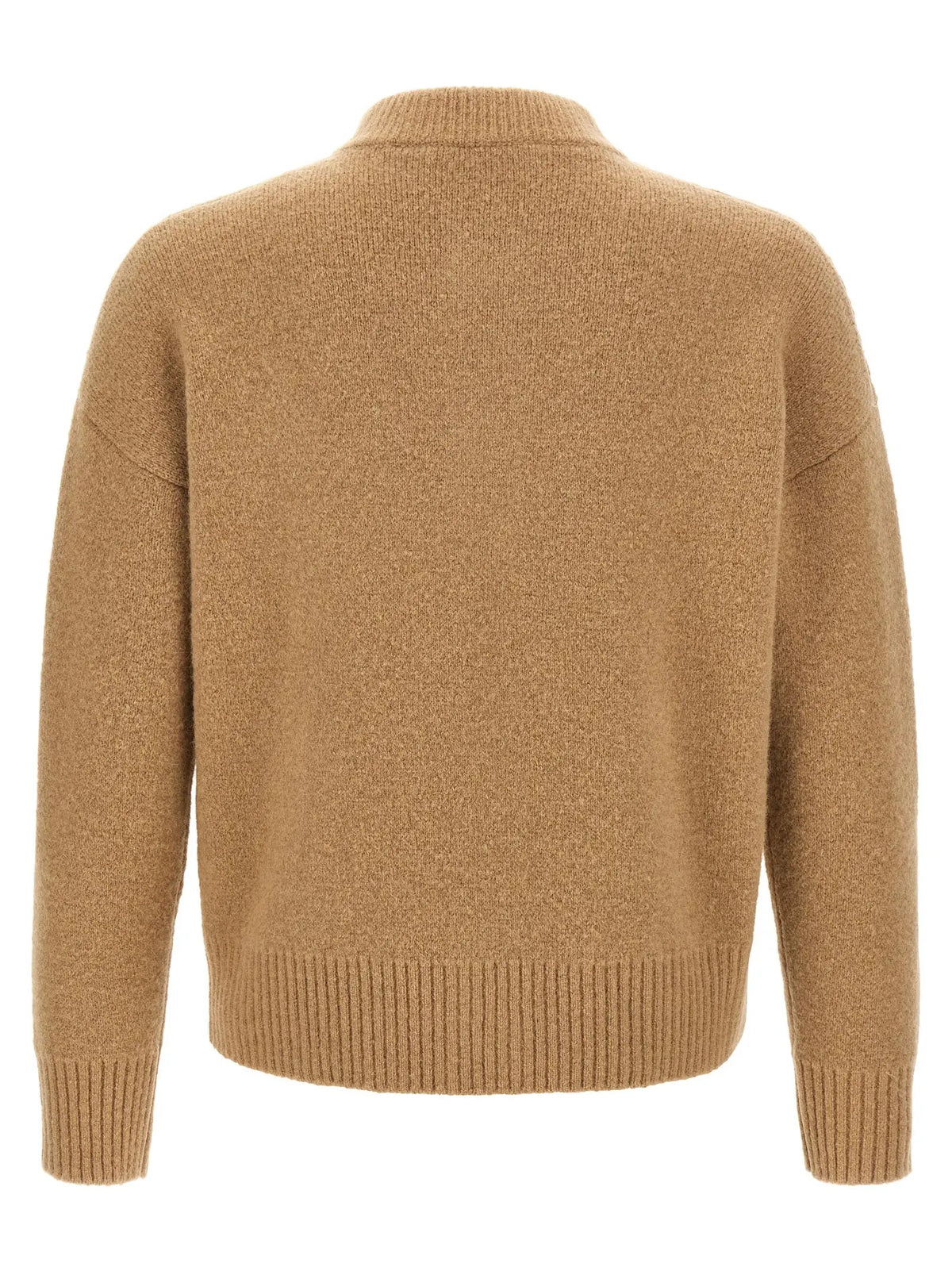 Ami Paris Beige Alpaca Leather Cardigan