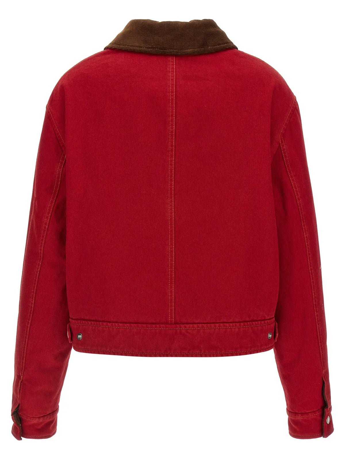 Ami Paris Red Cotton Biker Jacket