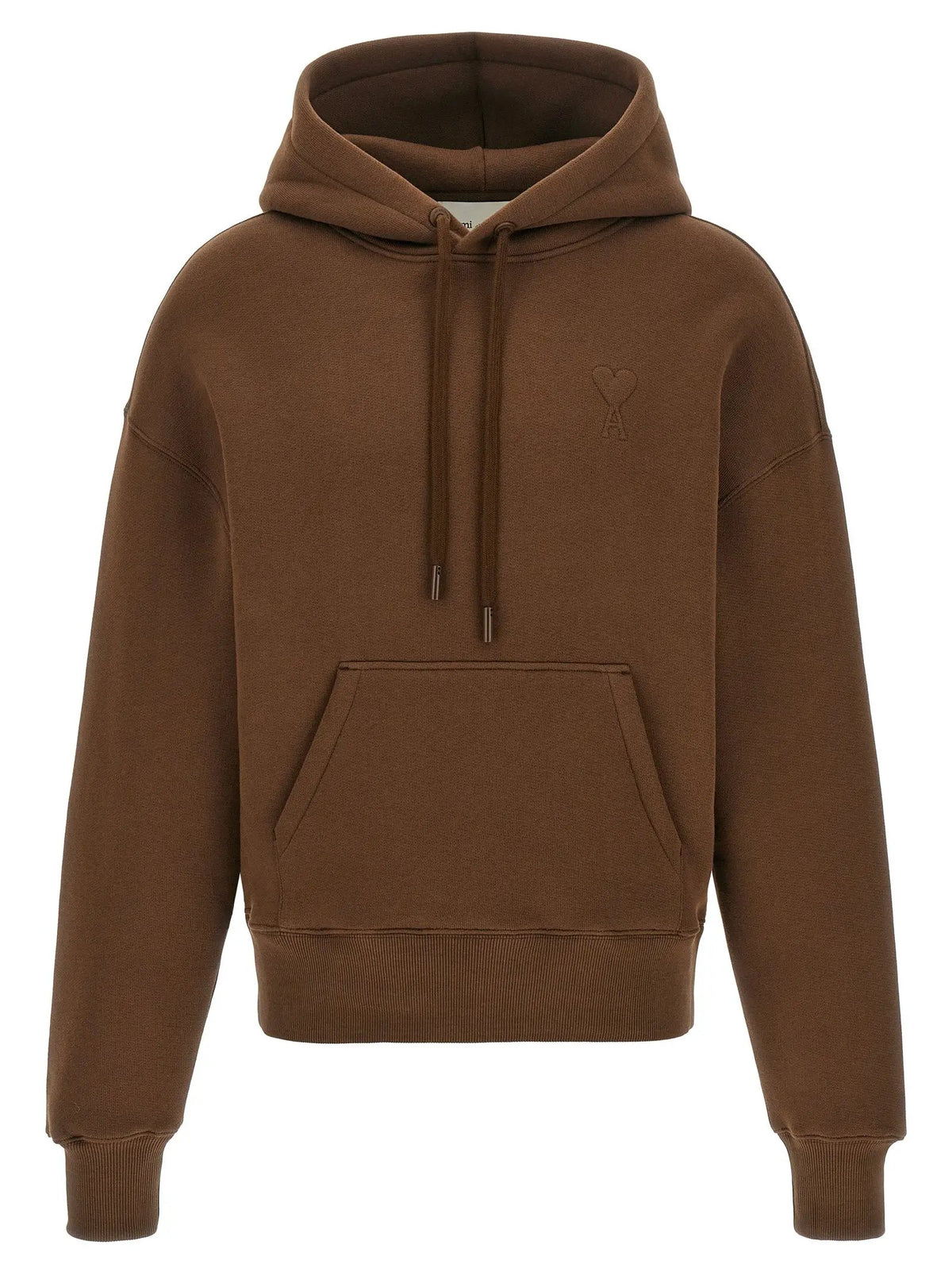 Ami Paris Brown Cotton Hoodie
