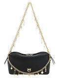 PINKO Black Lambskin Shoulder Bag