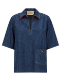 Valentino Garavani Blue Cotton Blouse