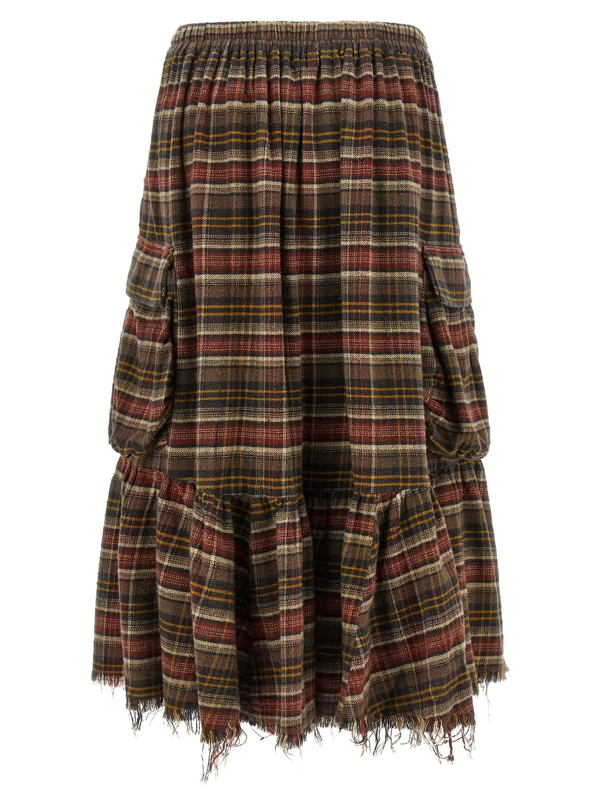 R13 Brown Cotton Mini Skirt