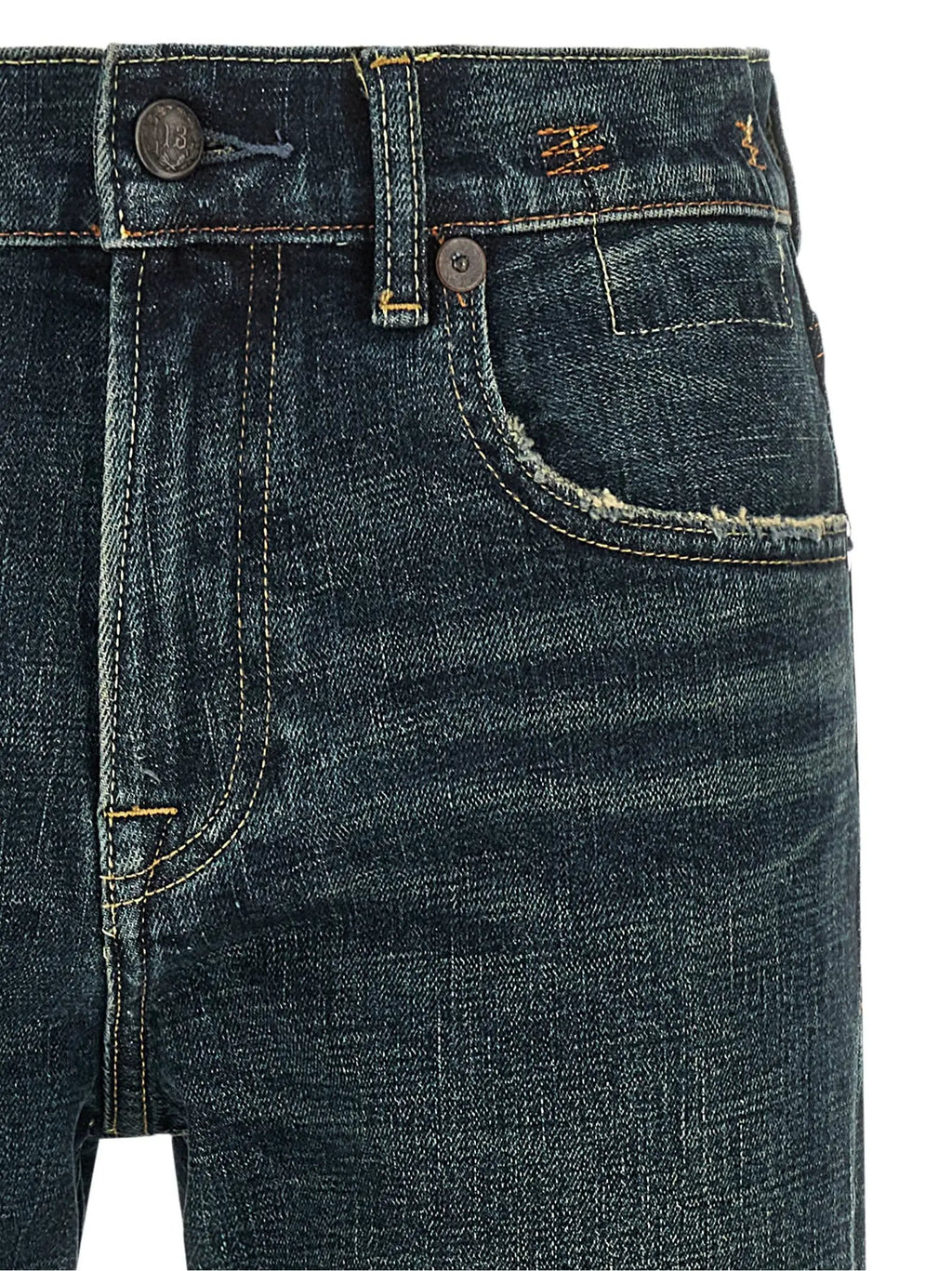 R13 Blue Cotton Straight-Leg Jeans