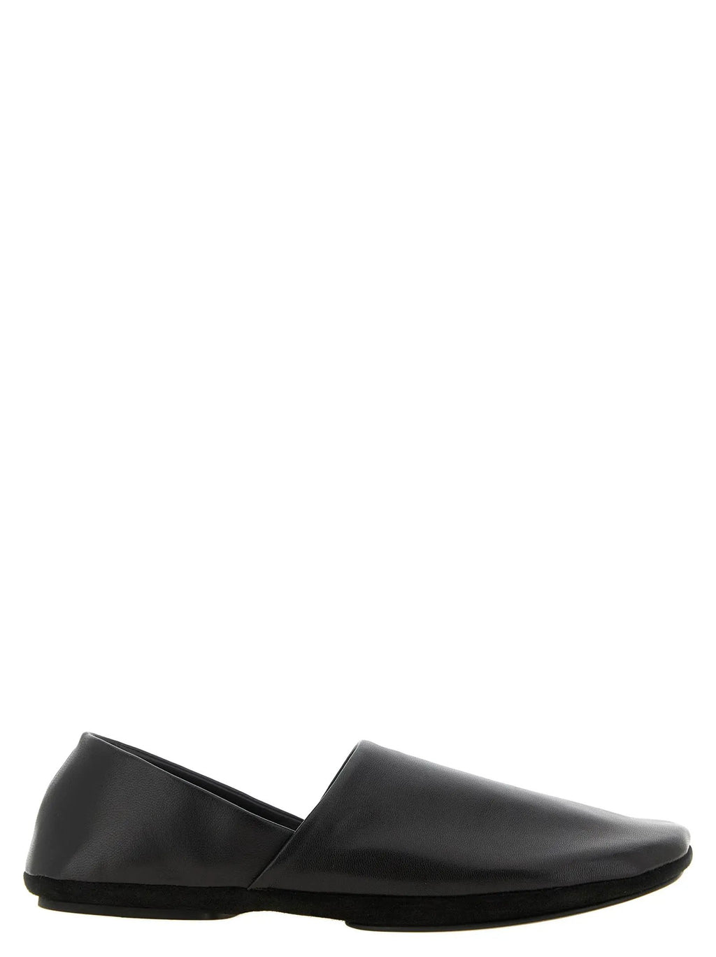 Lemaire Black Lamb Leather Slip-On Loafers