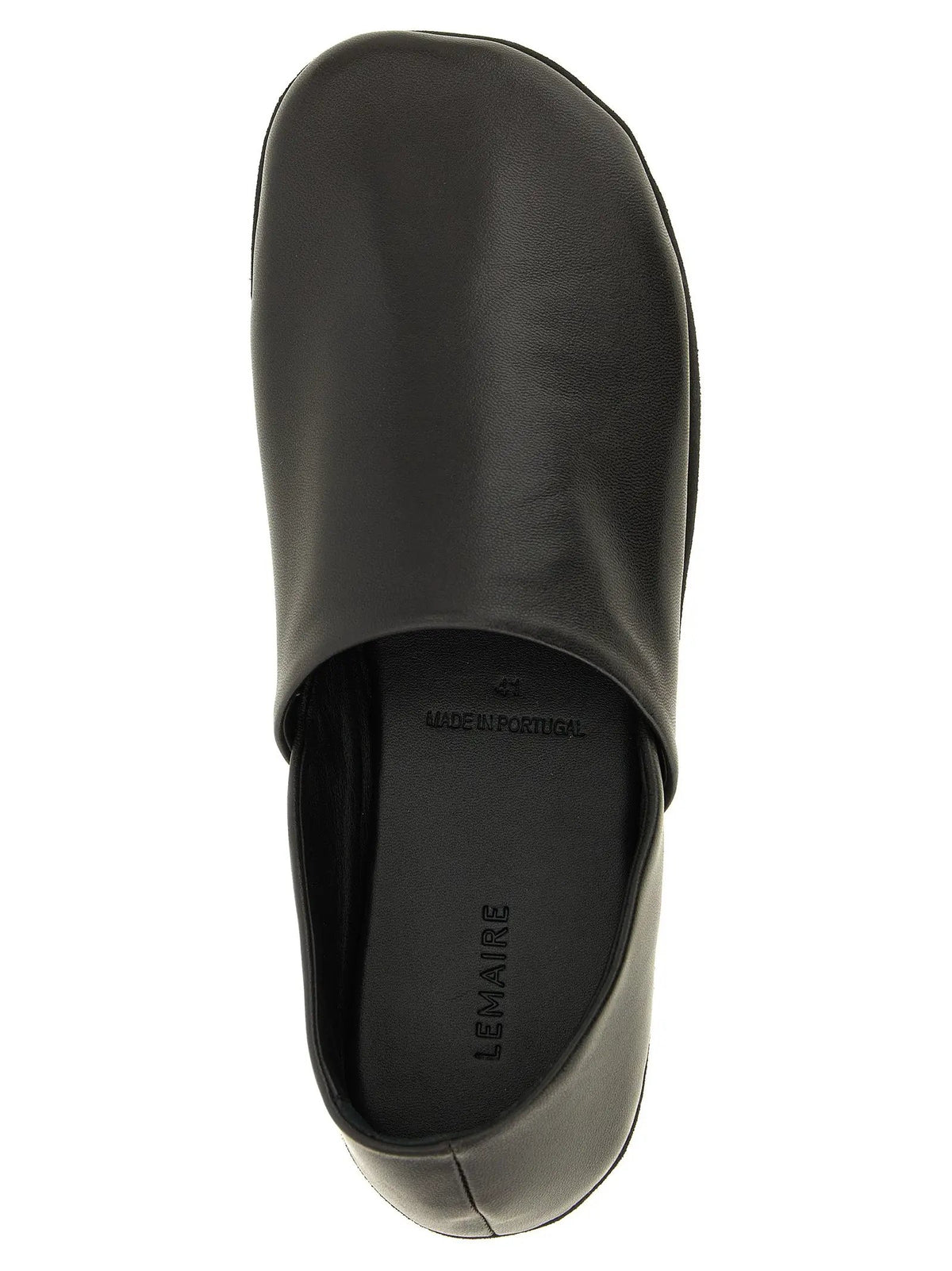Lemaire Black Lamb Leather Slip-On Loafers