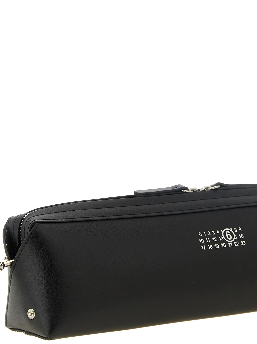 MM6 Maison Margiela Black Cowhide Clutch Bag