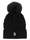 Moncler Grenoble Black Virgin Wool Beanie