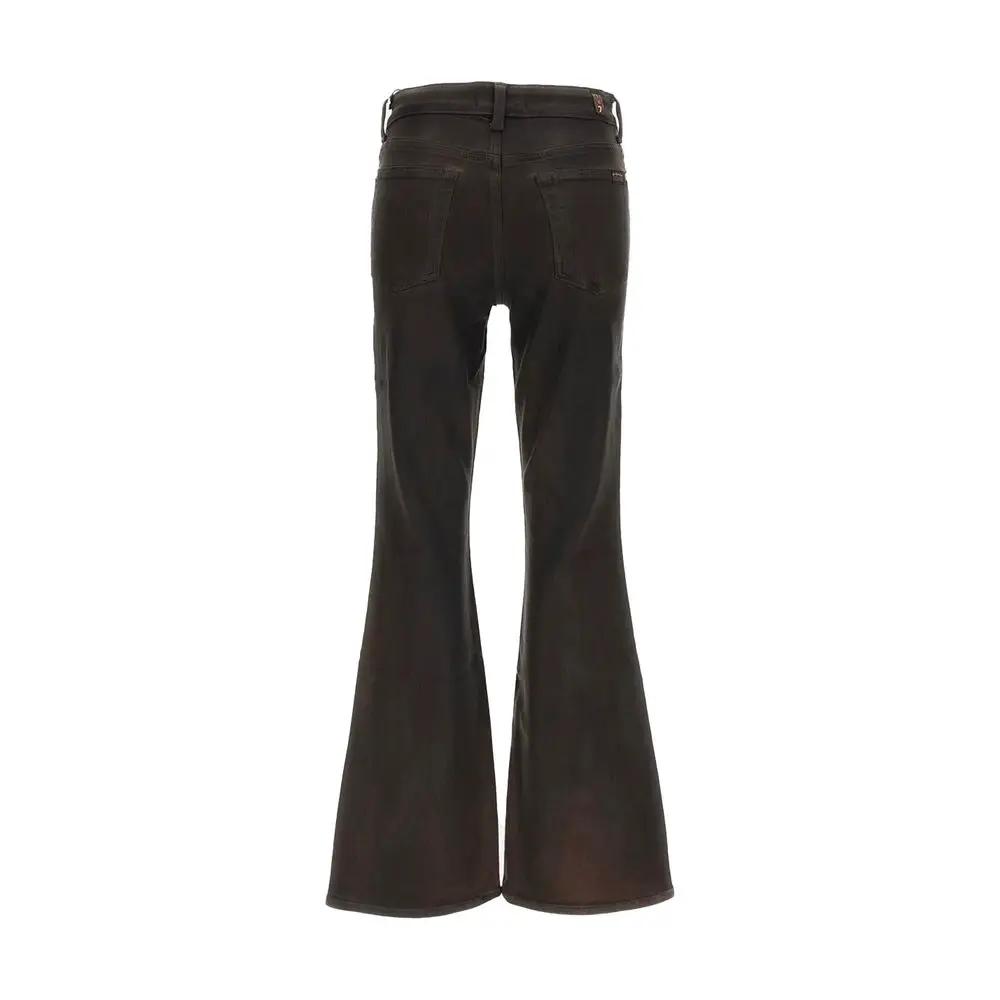 7FOR 7FOR Black Cotton Bootcut Jeans