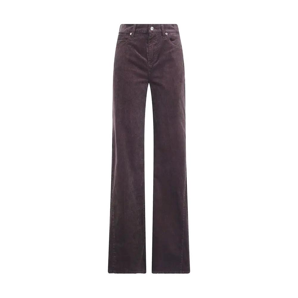 7FOR Brown Cotton Casual Pants